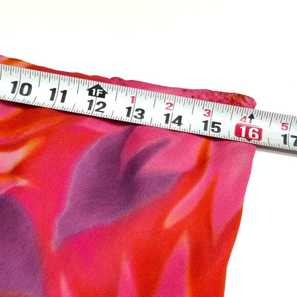 Vtg 90s Y2K Floral Chiffon Maxi Skirt Elastic Waist Whimsical Fairy Festival - Picture 10 of 12